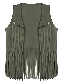 Amazon.com: YONGHS Men's Western Cowboy Vest Casual Fringe